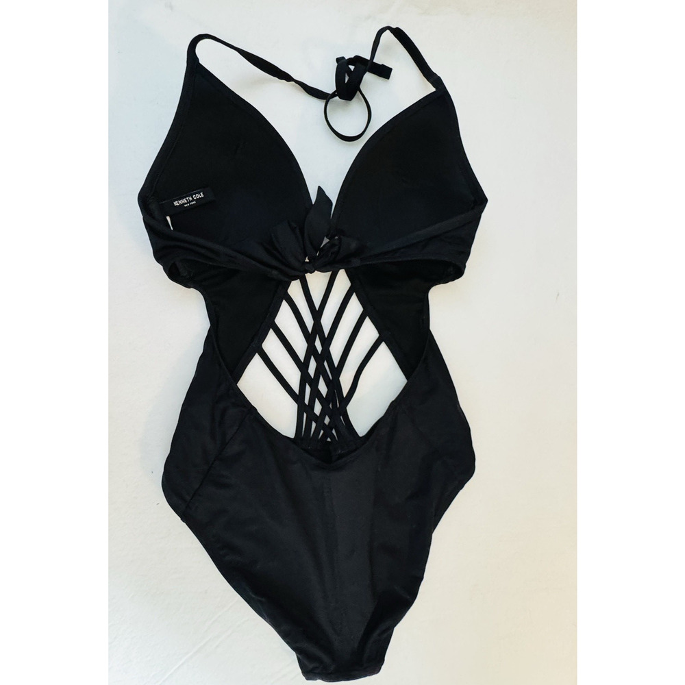 Kenneth Cole Women Black Strappy Cutout Monokini One Piece Swimsuit Small (4-6) - Picture 15 of 16